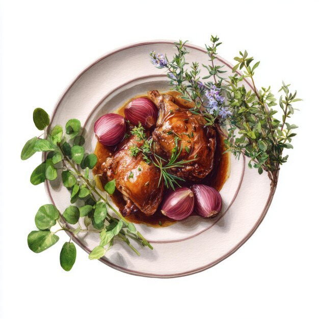 Talereć z kolorowym daniem